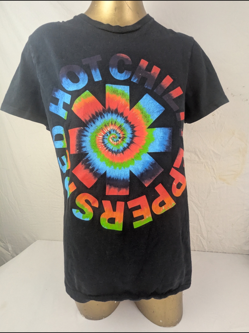 Red Hot Chili Peppers Tie-Dye Spiral Logo Tee - Black Small